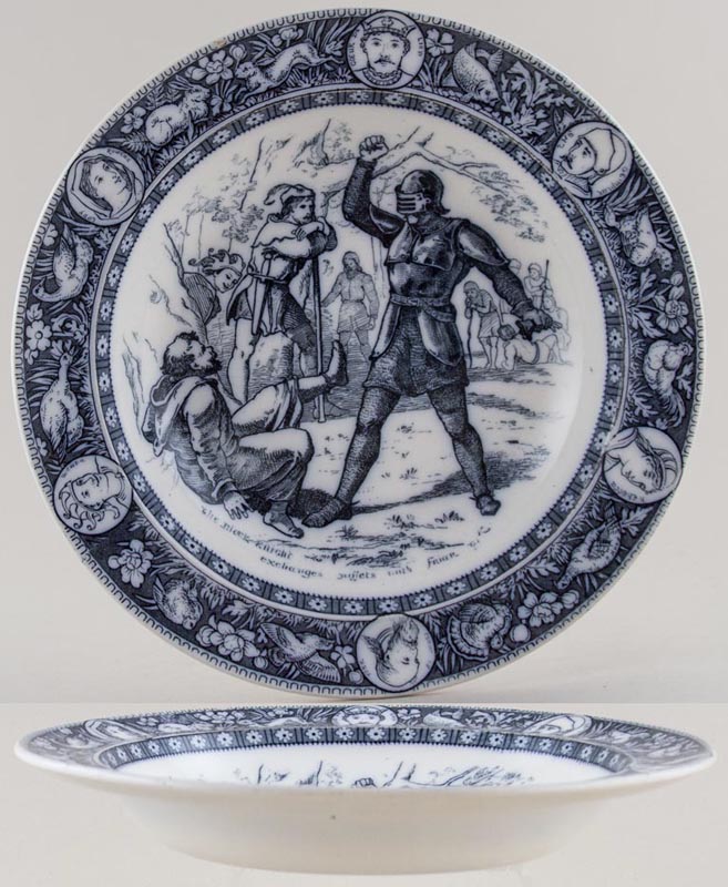 Soup Plate Black Knight c1880s
